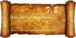 Tarjáni Bettina névjegykártya